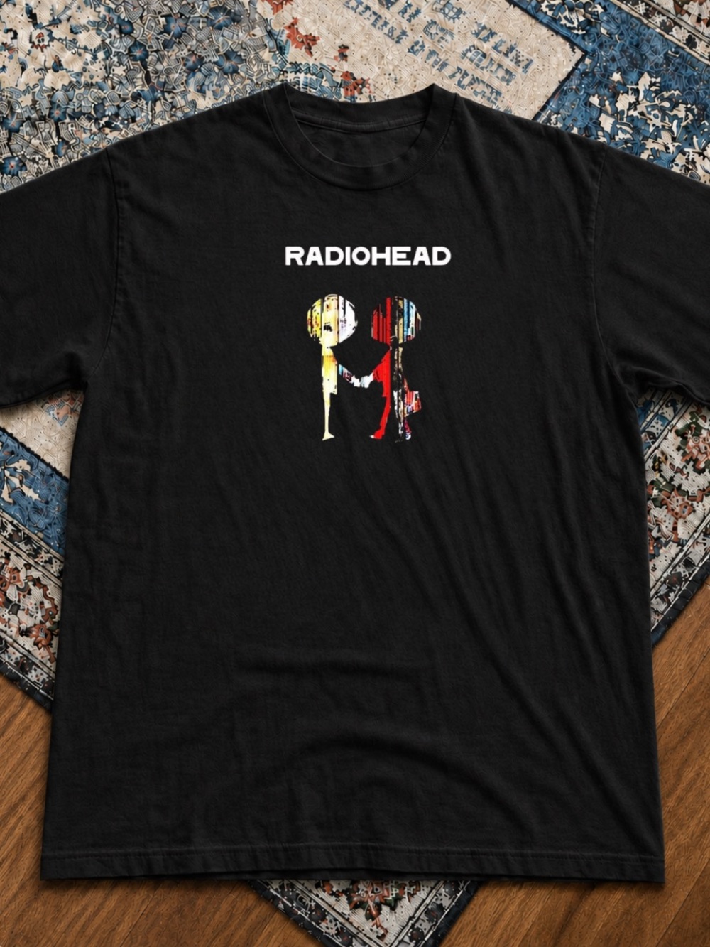 Gildan Black Radiohead Short Sleeve Tee with Multicolor Graphic